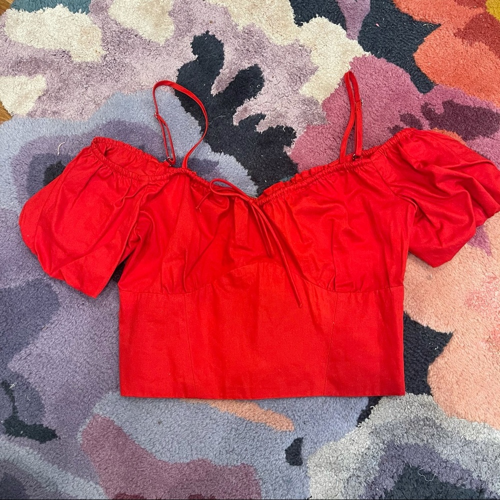 NWOT Zara red crop top - off the shoulder